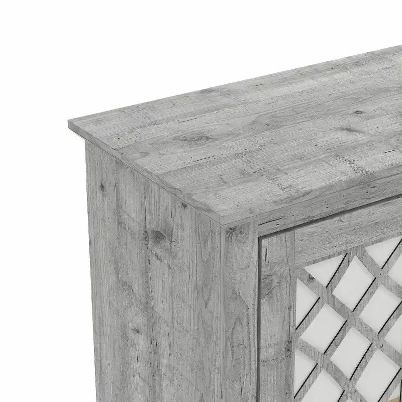 Meuble TV 4 portes en miroir avec rangements dissimulés
