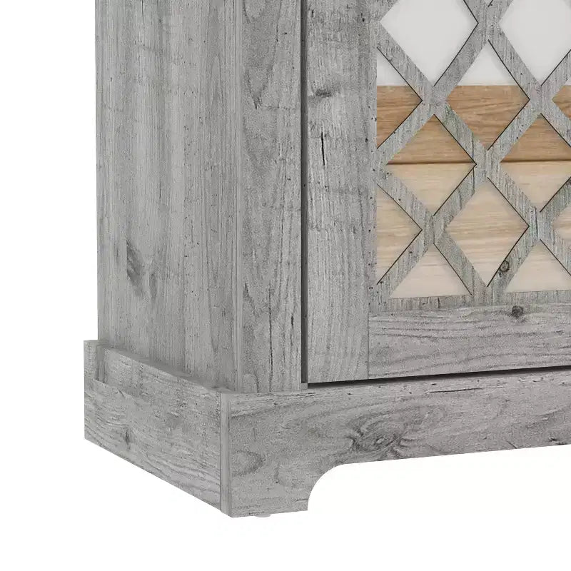 Meuble TV 4 portes en miroir avec rangements dissimulés