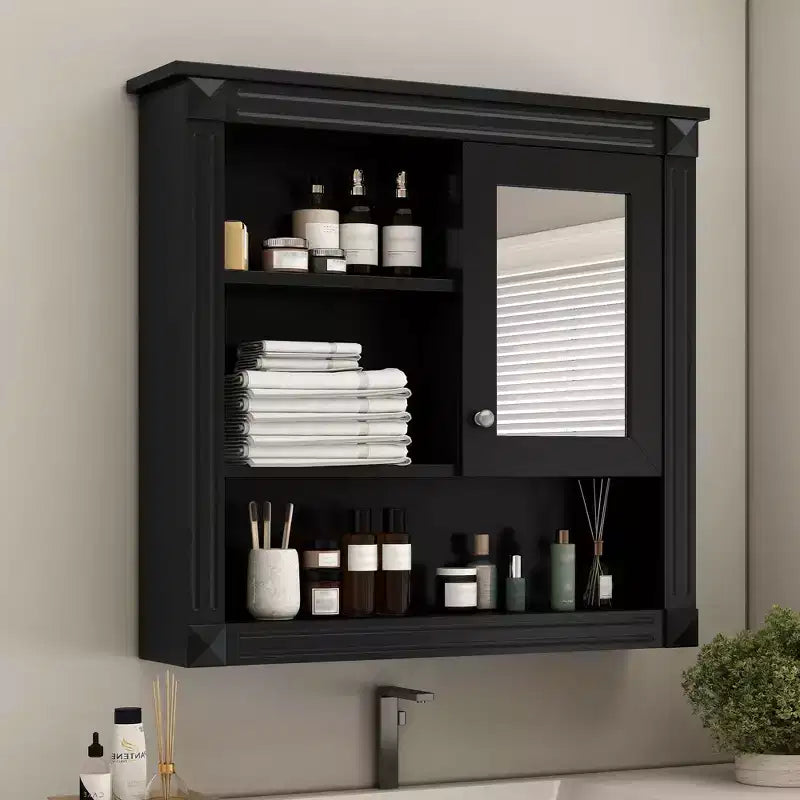 Meuble mural de salle de bain avec miroir Armoire à pharmacie murale avec 4 étagères