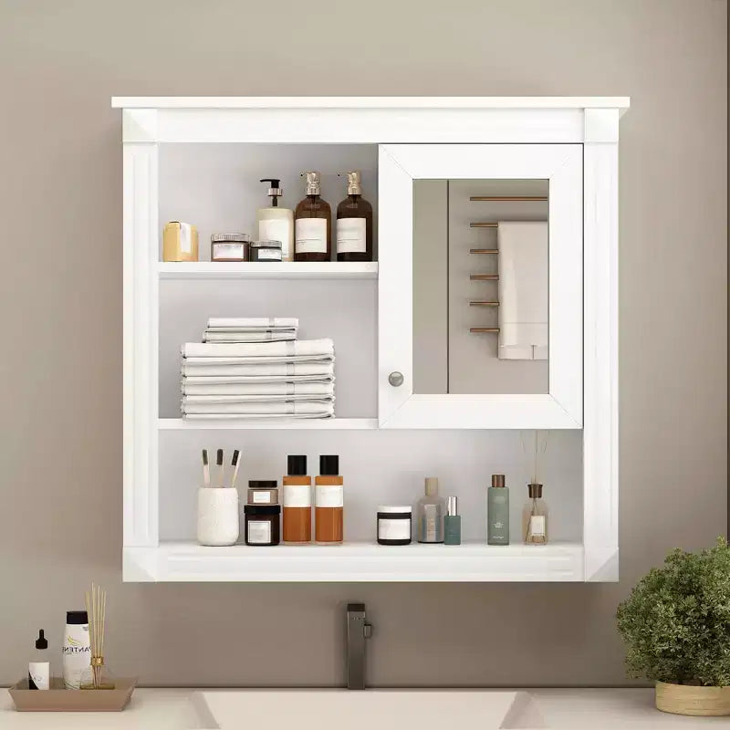 Armoire Murale de Salle de Bain avec Miroir Armoire à Pharmacie Murale avec 4 Étagères