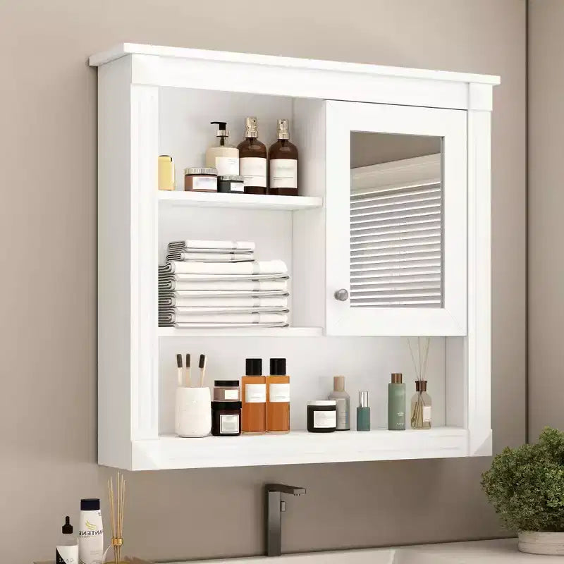 Armoire Murale de Salle de Bain avec Miroir Armoire à Pharmacie Murale avec 4 Étagères