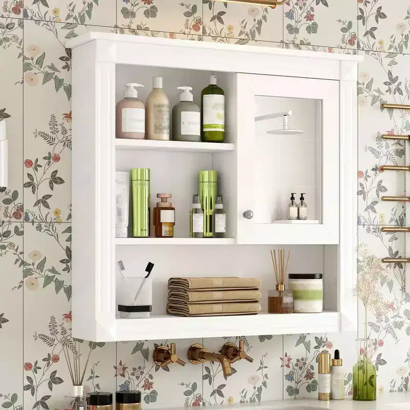 Armoire Murale de Salle de Bain avec Miroir Armoire à Pharmacie Murale avec 4 Étagères