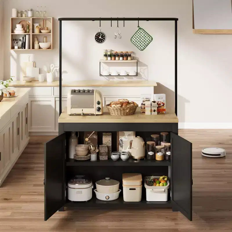 Îlot de cuisine de 42 pouces avec rangement, chariot de cuisine robuste, îlot mobile