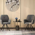Fauteuils d'appoint pivotants en velours pour salle à manger avec dossier et pieds en métal gris