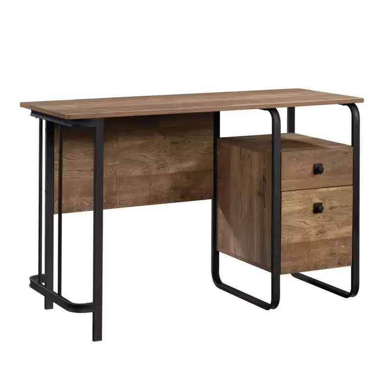 Bureau en bois composite avec tiroirs de rangement, chêne
