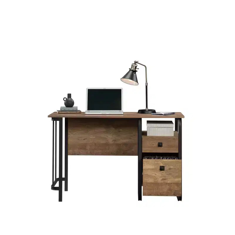 Bureau en bois composite avec tiroirs de rangement, chêne