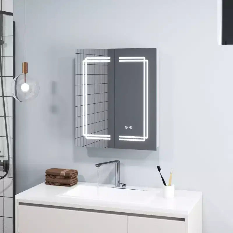 Armoire de toilette avec miroir et éclairage LED