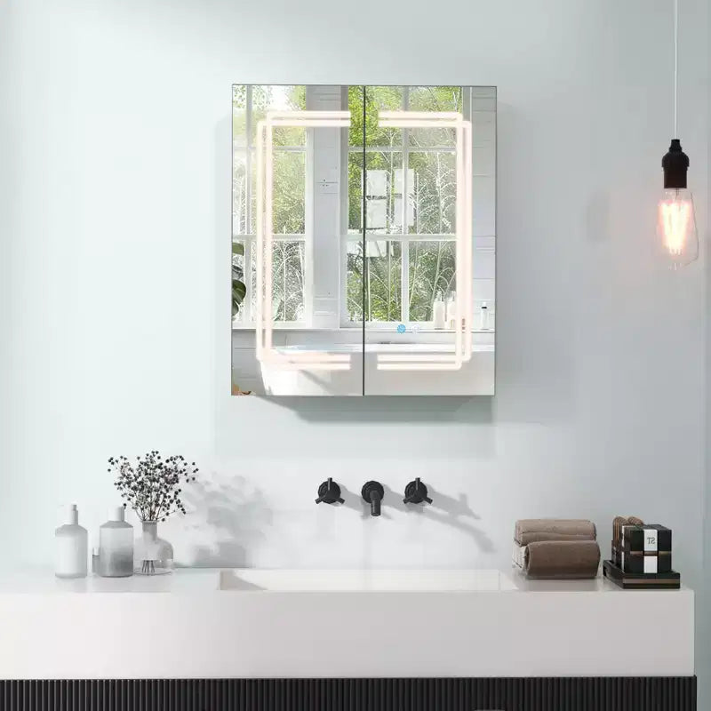 Armoire de toilette avec miroir et éclairage LED