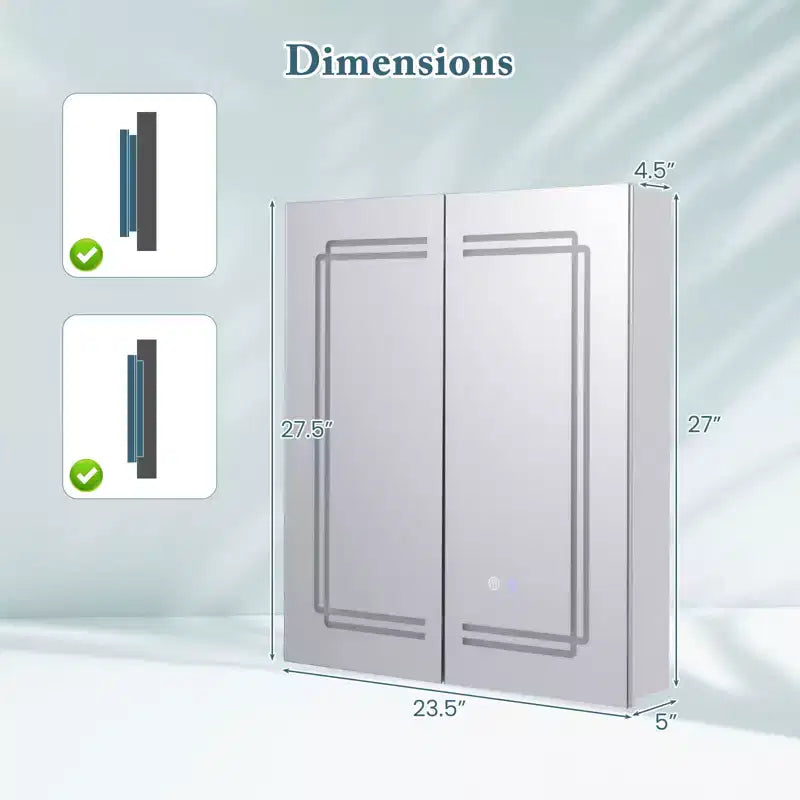 Armoire de toilette avec miroir et éclairage LED