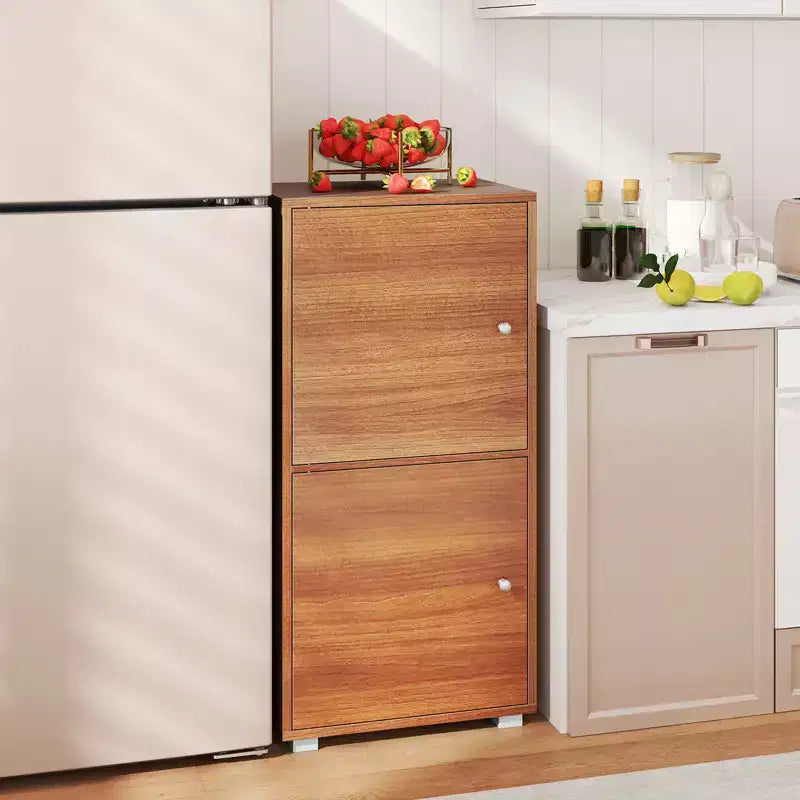 Meuble de rangement 2 portes avec étagères réglables Buffet de cuisine avec 2 portes