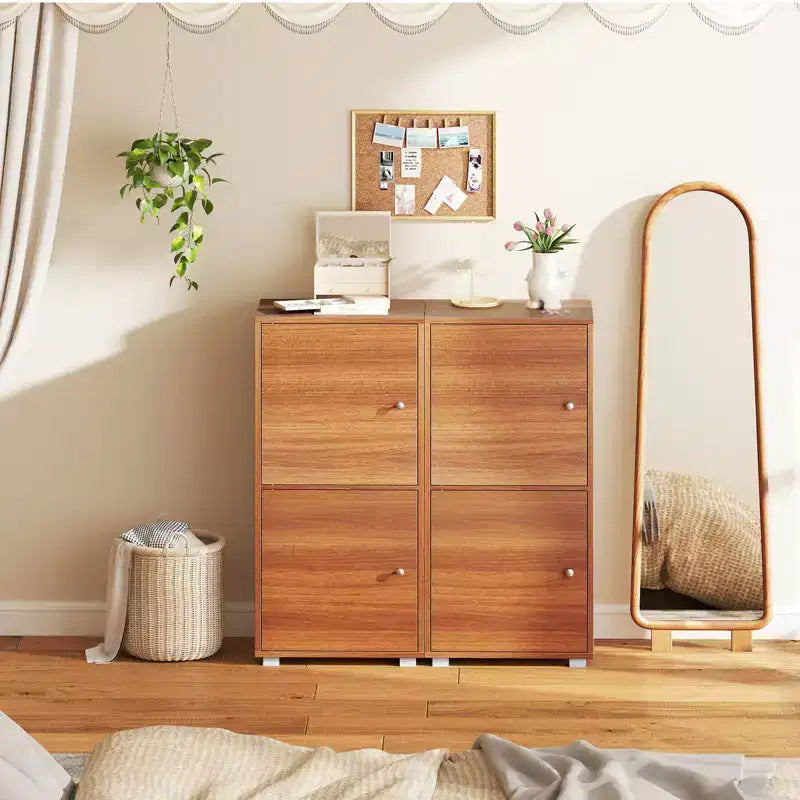 Meuble de rangement 2 portes avec étagères réglables Buffet de cuisine avec 2 portes