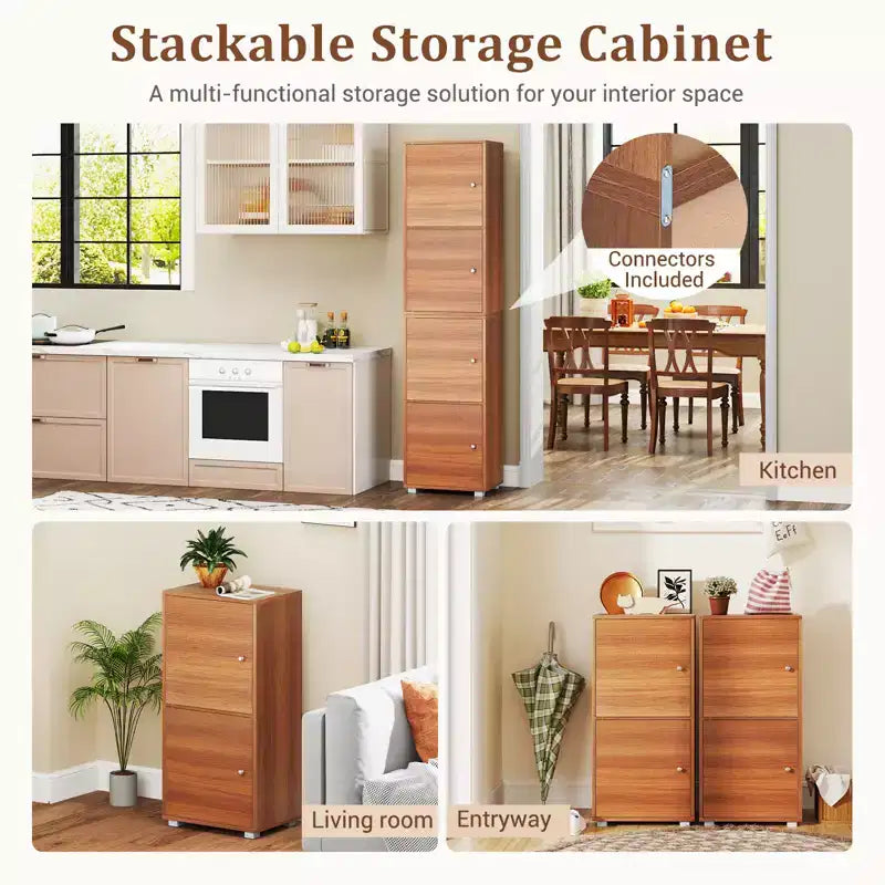 Meuble de rangement 2 portes avec étagères réglables Buffet de cuisine avec 2 portes