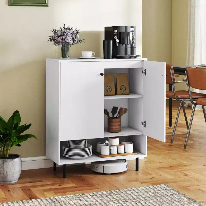 Meuble buffet 2 portes avec étagère réglable pour cuisine