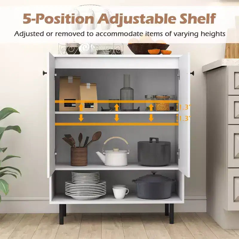 Meuble buffet 2 portes avec étagère réglable pour cuisine