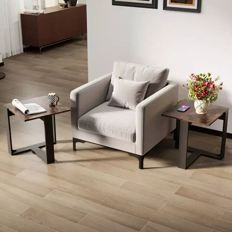 Tables d'appoint industrielles avec cadre en métal pour petits espaces