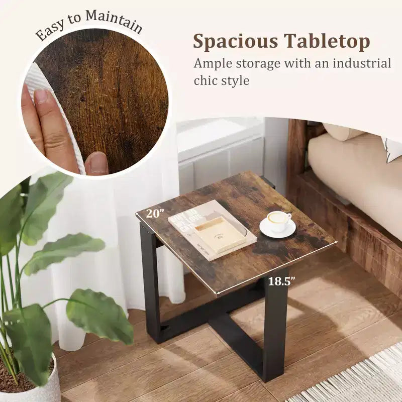 Tables d'appoint industrielles avec cadre en métal pour petits espaces