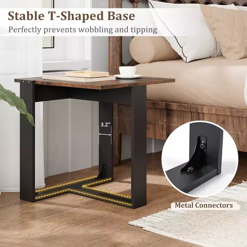 Tables d'appoint industrielles avec cadre en métal pour petits espaces