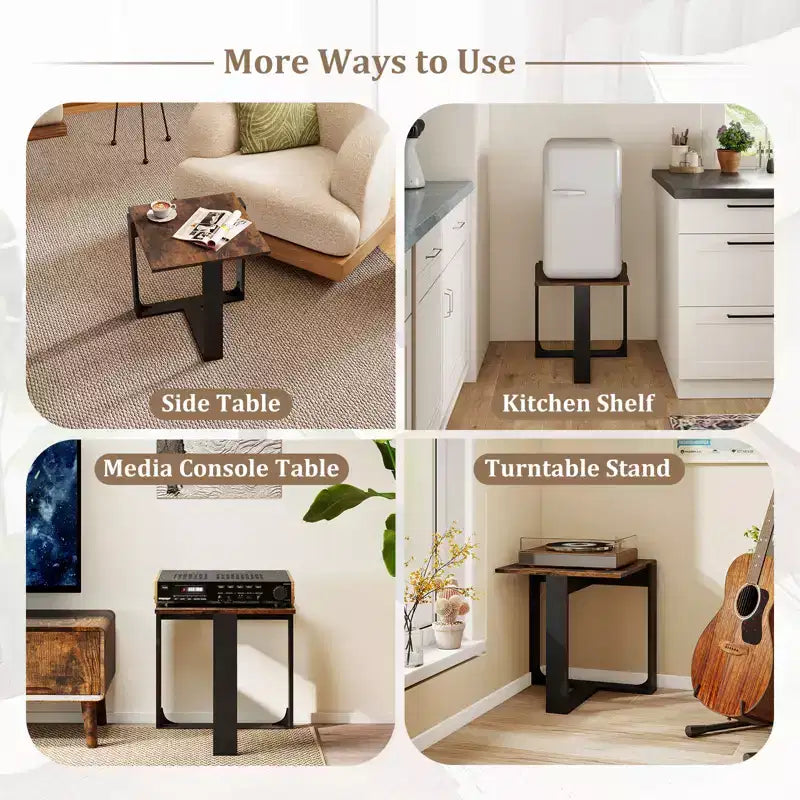 Tables d'appoint industrielles avec cadre en métal pour petits espaces