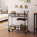 Bar Cart Gold, Home Bar Serving Cart, Wine Cart with 2 Mirrored Shelves, Wine Holders, Glass Holders, for Kitchen, Dining Room