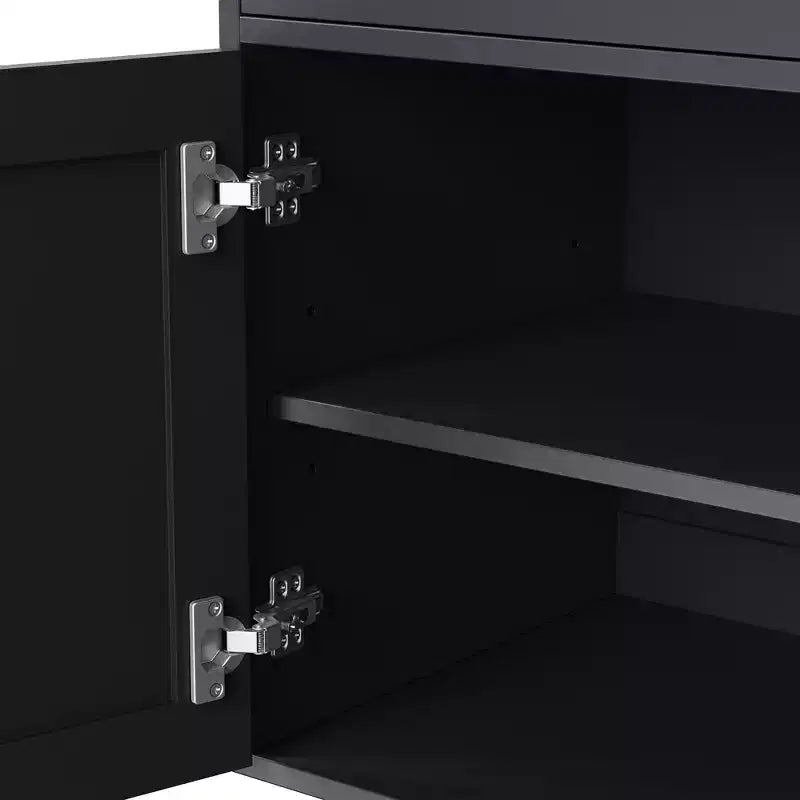 Meuble TV moderne avec étagères pour téléviseur 70 pouces, meuble de rangement TV en bois