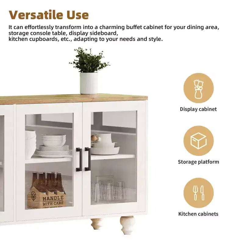 Meuble TV moderne avec étagères pour téléviseur 70 pouces, meuble de rangement TV en bois