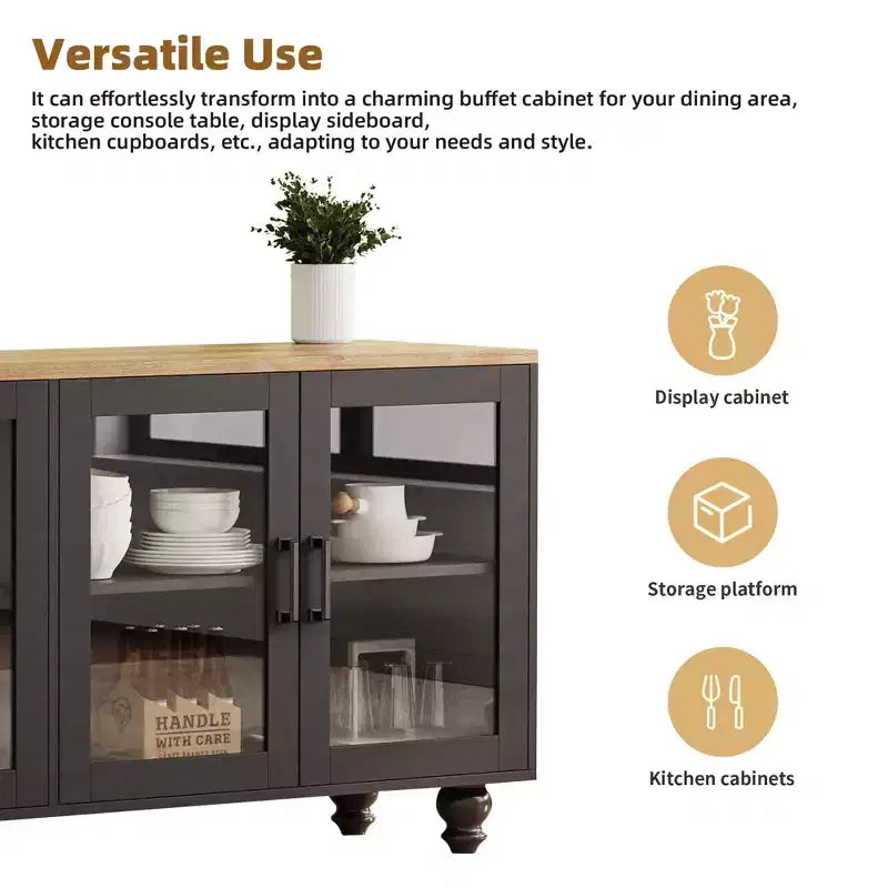 Meuble TV moderne avec étagères pour téléviseur 70 pouces, meuble de rangement TV en bois