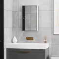 Armoire de toilette avec miroir, armoire à pharmacie verticale 16 x 24 avec cadre en acier inoxydable