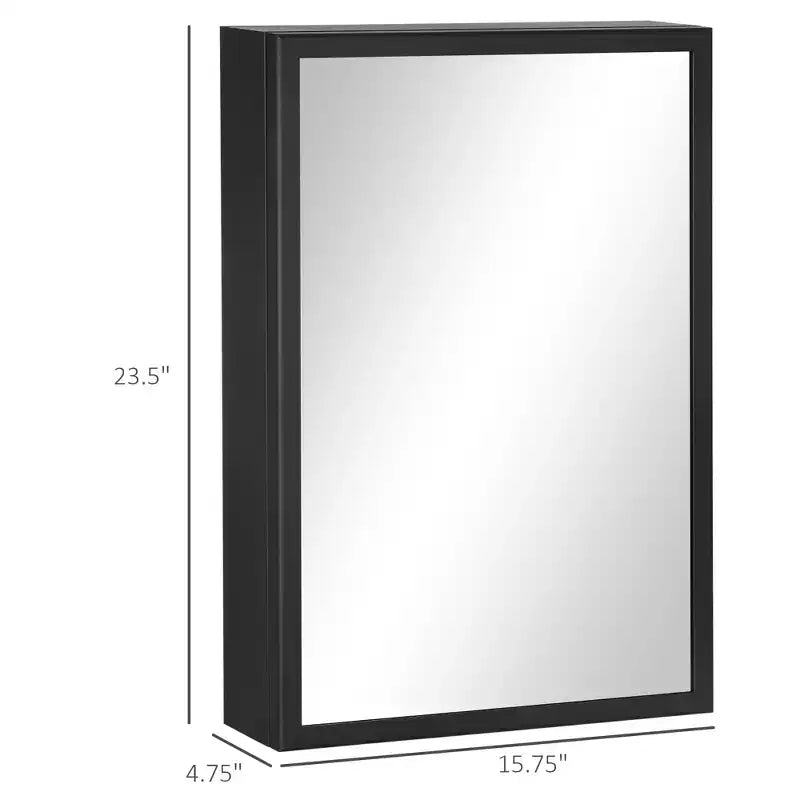 Armoire à pharmacie murale avec miroir, Armoire de toilette en acier inoxydable avec miroir