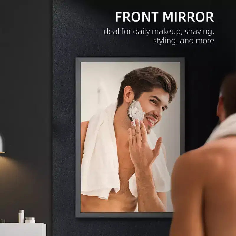 Armoire à pharmacie murale avec miroir, Armoire de toilette en acier inoxydable avec miroir