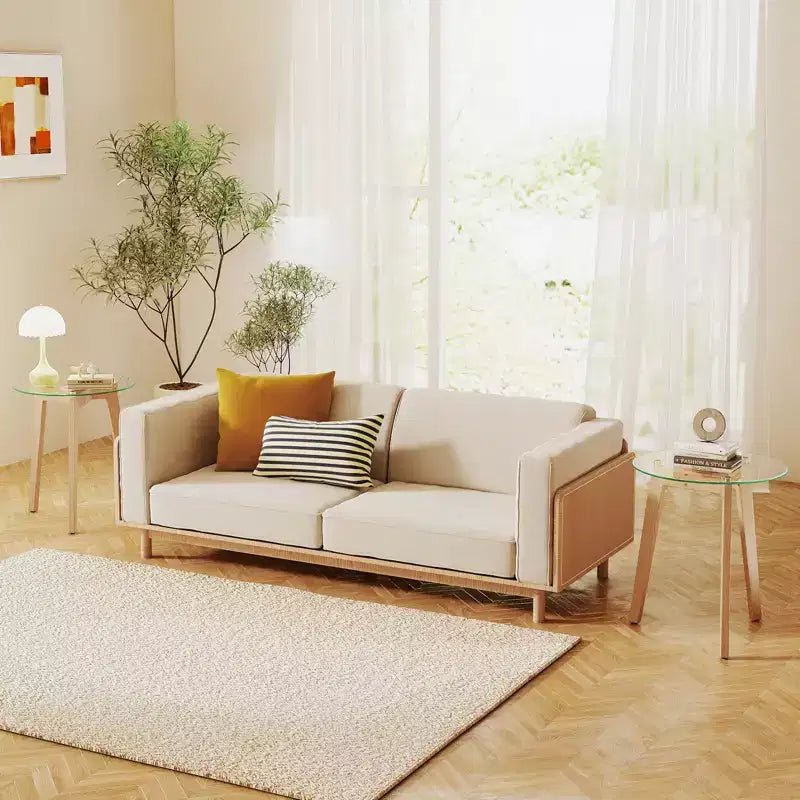 Table d'appoint moderne en verre trempé avec plateau transparent pour le bureau