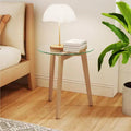 Table d'appoint moderne en verre trempé avec plateau transparent pour le bureau