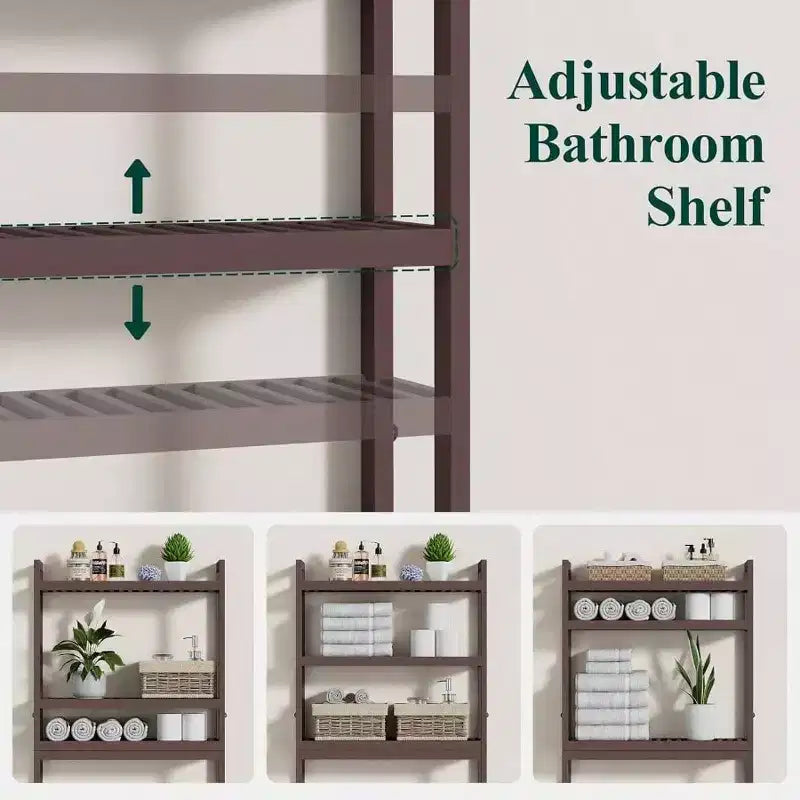 Meuble de rangement sur toilettes à 3 niveaux avec étagère réglable