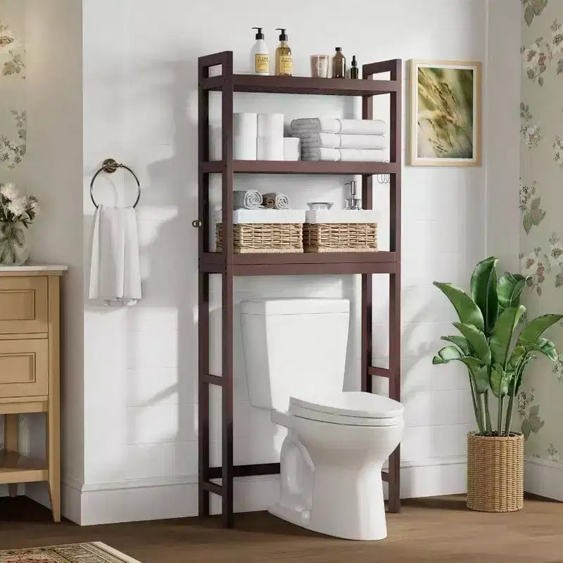 Meuble de rangement sur toilettes à 3 niveaux avec étagère réglable