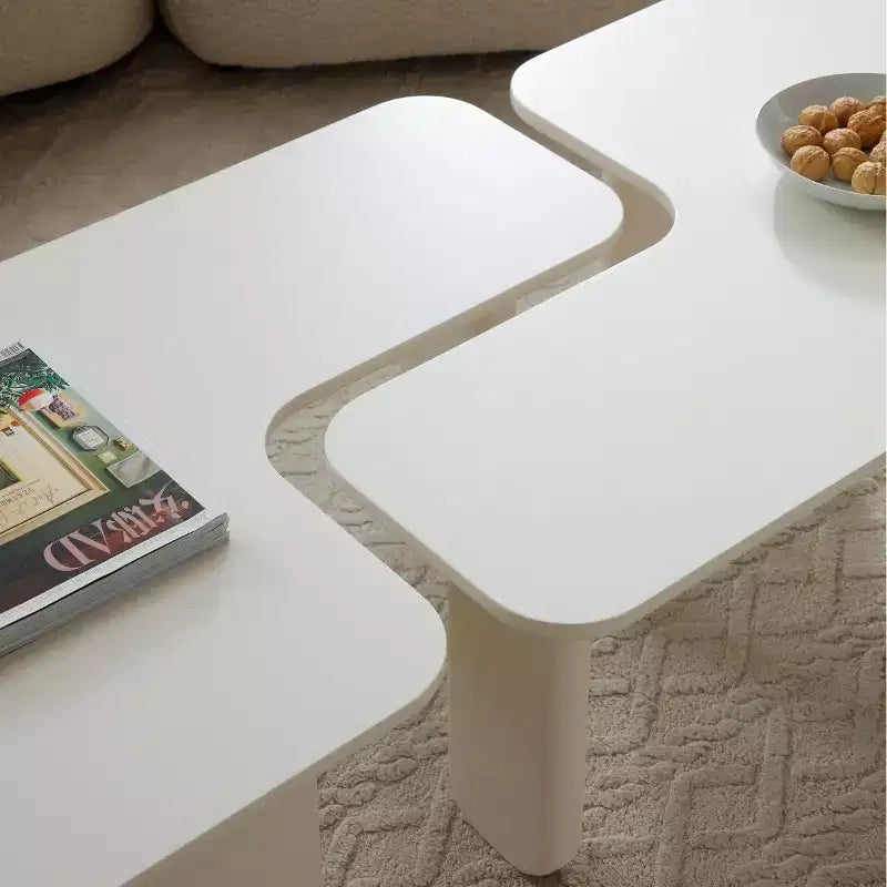 Table basse moderne en forme de L, table d'appoint élégante pour canapé