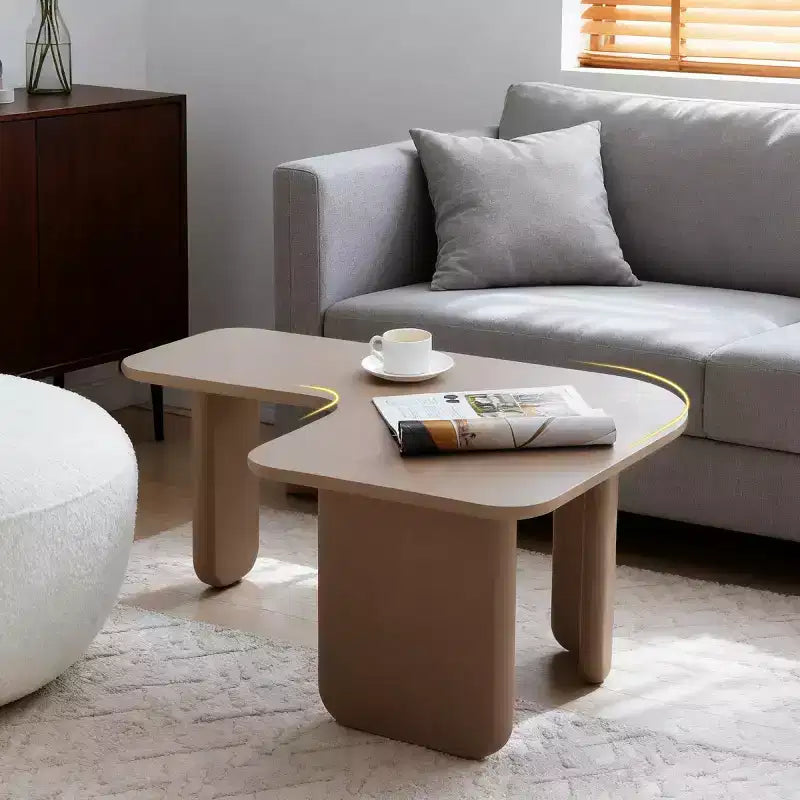 Table basse moderne en forme de L, table d'appoint élégante pour canapé