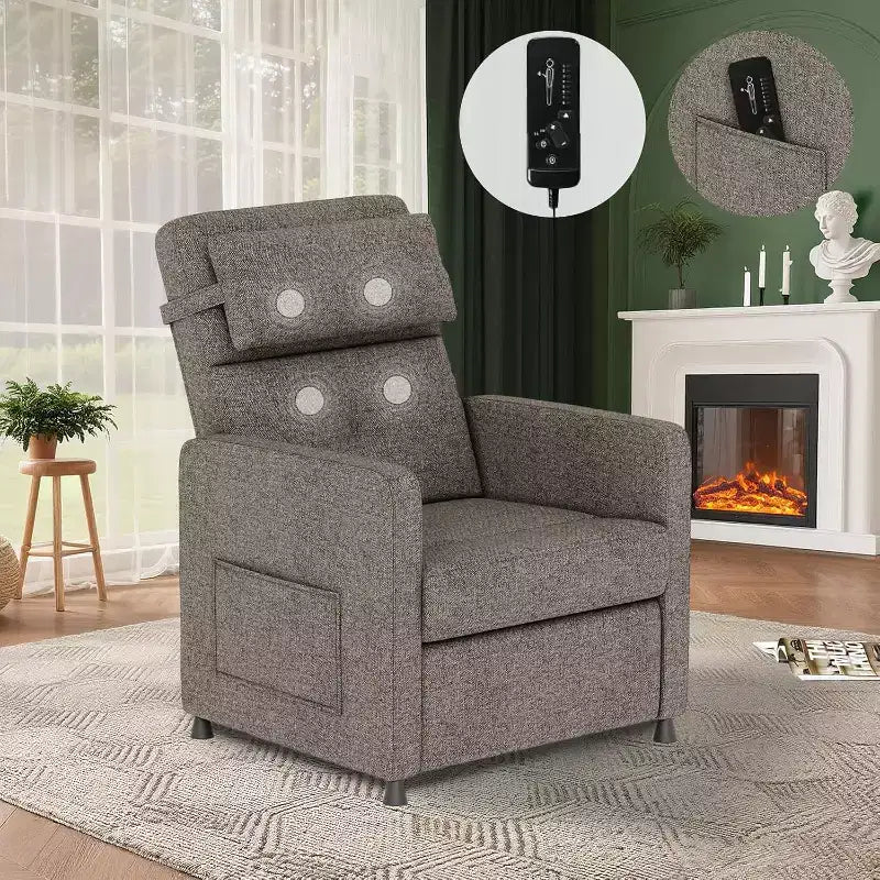 Recliner Chair Electric Reclining Sofa Adjustable Power Recliner Lazy Chair Home Theater Seating with Massage Heat for Living Room,Bed Room,Office