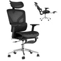 Ergonomic Mesh Office Chair with 4D Armrests & Lumbar Support - High Back Reclining Desk Chair with Footrest for Home Office, Black