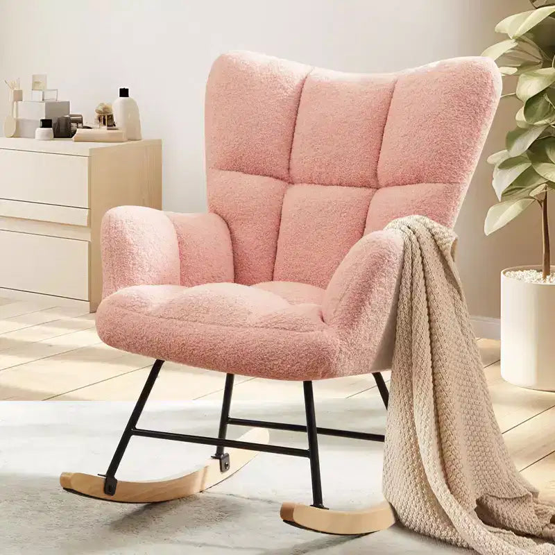 Fauteuils à bascule, Chaises de chambre de bébé rembourrées avec dossier incurvé pour salon, chambre à coucher