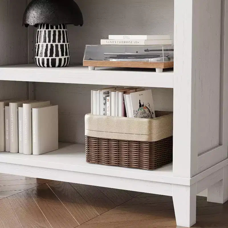 Étagère haute de 180 cm, bibliothèque en bois à 5 niveaux avec 3 étagères réglables