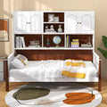 Lit de repos jumeau avec bibliothèque Lit plate-forme en bois avec étagères et armoires