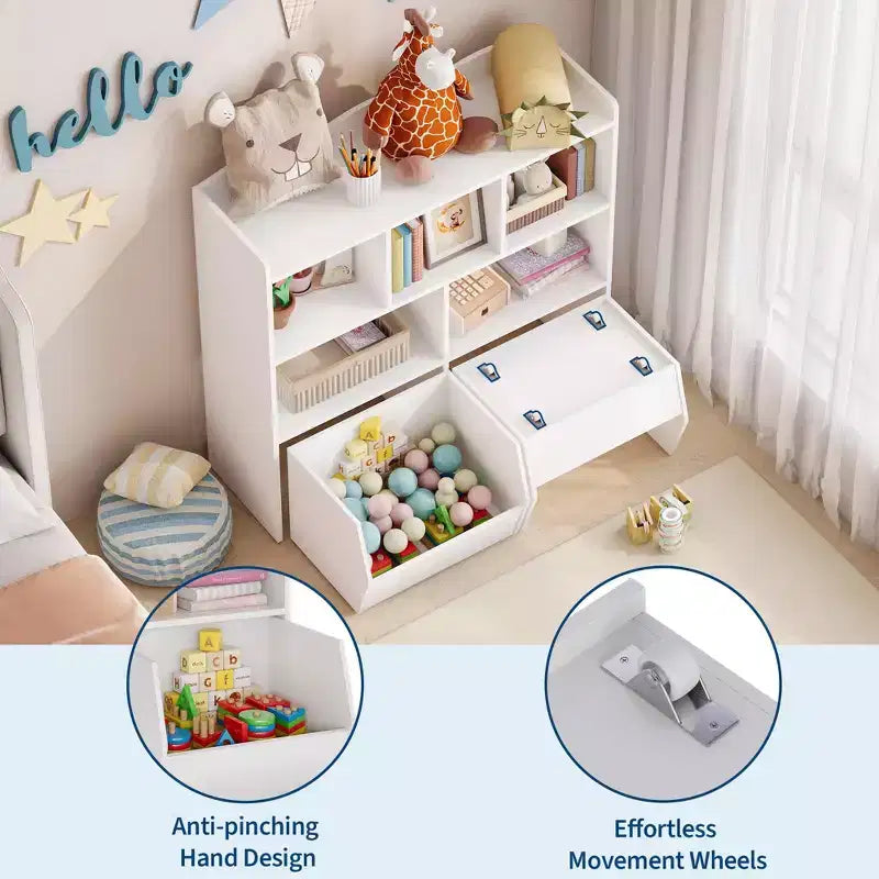 Meuble de rangement pour jouets, Bibliothèque pour enfants, Armoire de rangement pour jouets, Étagère à livres pour tout-petits