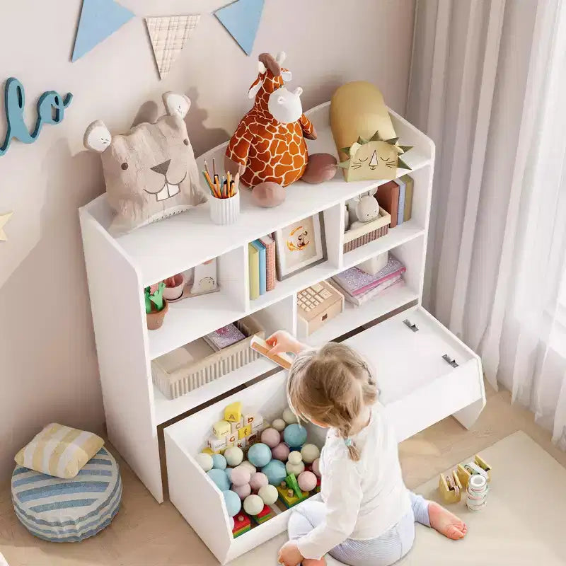 Meuble de rangement pour jouets, Bibliothèque pour enfants, Armoire de rangement pour jouets, Étagère à livres pour tout-petits