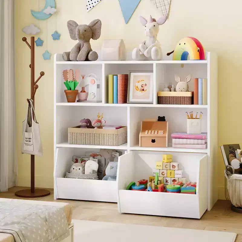 Meuble de rangement pour jouets, Bibliothèque pour enfants, Armoire de rangement pour jouets, Étagère à livres pour tout-petits