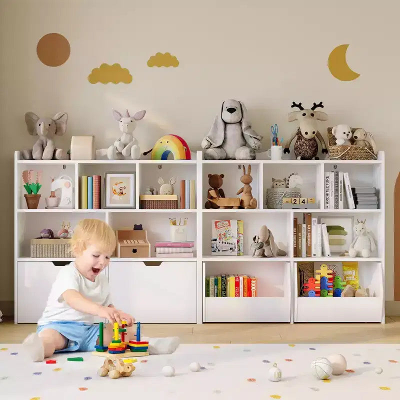Meuble de rangement pour jouets, Bibliothèque pour enfants, Armoire de rangement pour jouets, Étagère à livres pour tout-petits