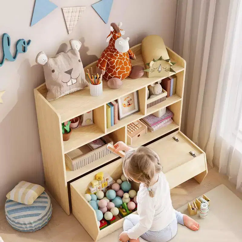Meuble de rangement pour jouets, Bibliothèque pour enfants, Armoire de rangement pour jouets, Étagère à livres pour tout-petits