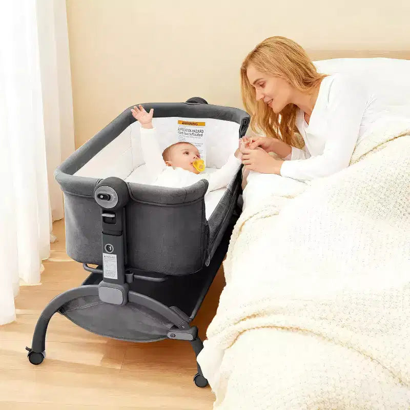 Berceau Cododo Bébé, Lit Bébé 3 en 1 avec Fonction Cododo et Lit de Voyage