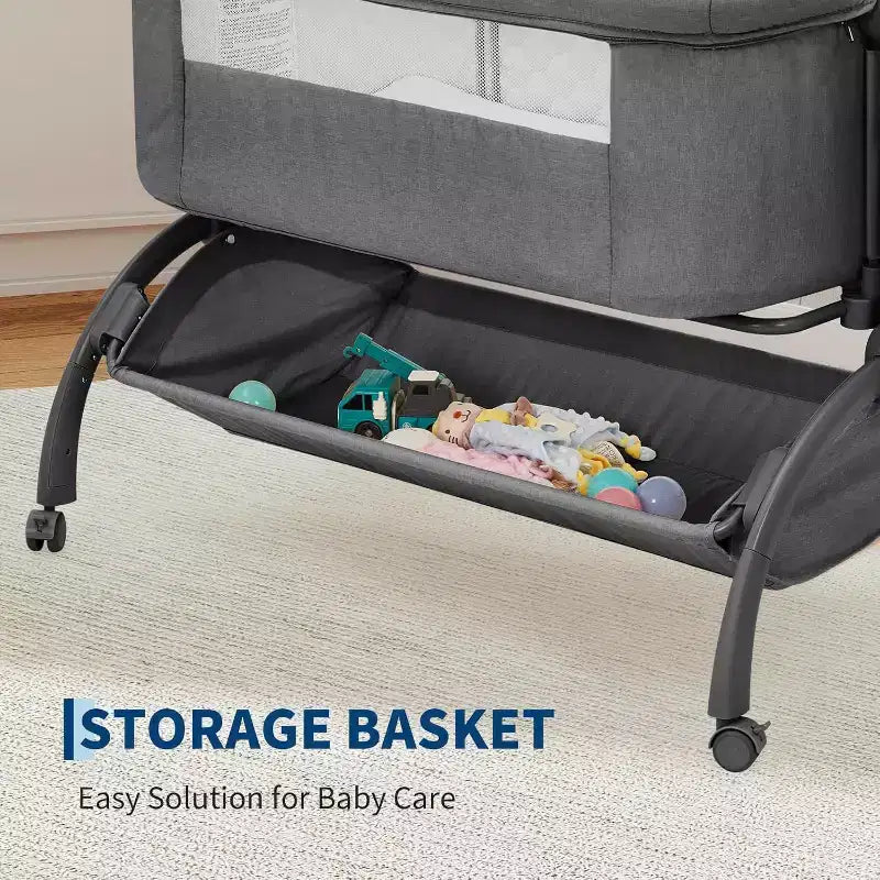 Berceau Cododo Bébé, Lit Bébé 3 en 1 avec Fonction Cododo et Lit de Voyage