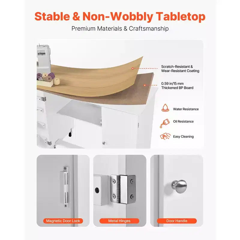 Table pliante pour machine à coudre, table multifonctionnelle pour machine à coudre avec meuble