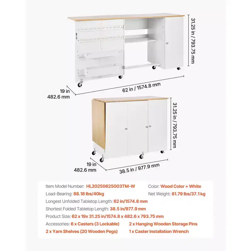 Table pliante pour machine à coudre, table multifonctionnelle pour machine à coudre avec meuble