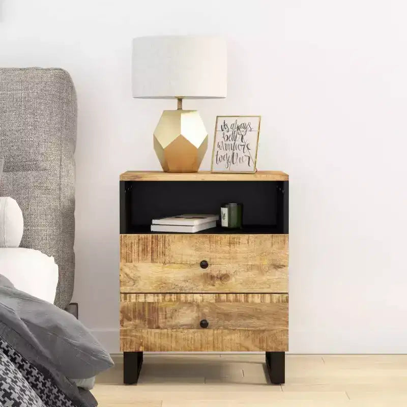 Table de chevet Accent avec tiroir de rangement en bois massif